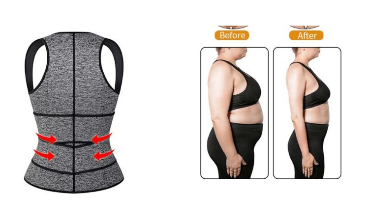 Quality Zipper Waist Trainer Vest Before and After