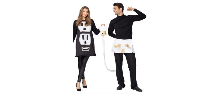 USB Light Plug and Socket Couple Set Halloween Costume